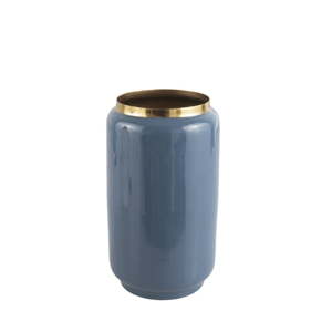 Modrá váza s detailem ve zlaté barvě PT LIVING Flare, výška 25 cm