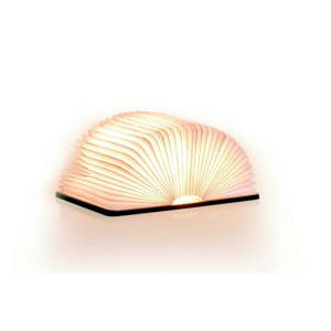 Tmavě hnědá LED stolní lampa ve tvaru knihy ze dřeva ořechu Gingko Standard