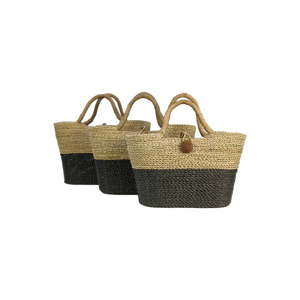 Sada 3 úložných košů z mořské trávy HSM collection Basket Set Duro