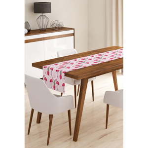 Běhoun na stůl z mikrovlákna Minimalist Cushion Covers Pink Flamengo with Pineapple, 45 x 145 cm
