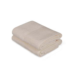Sada 2 béžových ručníků z čisté bavlny Grande, 50 x 90 cm