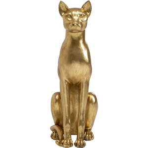 Dekorativní soška kočka ve zlaté barvě Kare Design, výška 74 cm