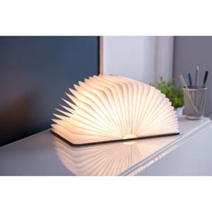 Hnědá velká LED stolní lampa ve tvaru knihy Gingko Booklight