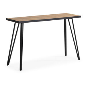 Černý/přírodní konzolový stolek s deskou v dubovém dekoru 60x120 cm Sindi – Marckeric