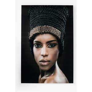 Zasklený obraz Kare Design Royal Headdress Face, 100 x 150 cm