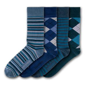 Sada 4 párů unisex ponožek Black&Parker London Trerice, velikost 37 - 43