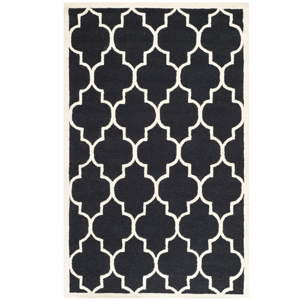Černý vlněný koberec Safavieh Everly, 243 x 152 cm