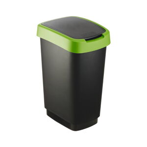 Zeleno-černý odpadkový koš z recyklovaného plastu 25 l Twist - Rotho