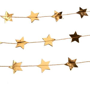 Závěsná girlanda ve zlaté barvě Neviti Dazzling Christmas Star, délka 3 m