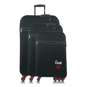 Sada 3 tmavě modrých cestovních kufrů na kolečkách INFINITIF Love