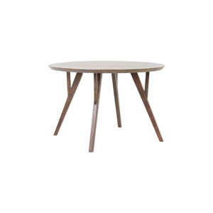 Hnědý kulatý jídelní stůl s deskou z akácie ø 140 cm Quenza – Light & Living