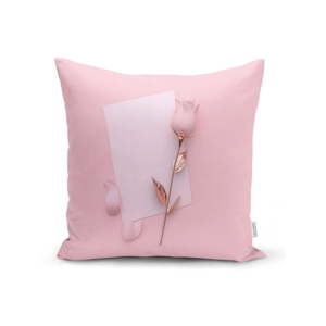 Povlak na polštář Minimalist Cushion Covers Golden Rose With Letter, 45 x 45 cm