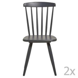 Sada 2 antracitově šedých jídelních židlí Marckeric Jade