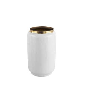 Bílá váza s detailem ve zlaté barvě PT LIVING Flare, výška 22 cm