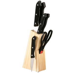 Set 6 nožů s dřevěným blokem Premier Housewares Wooden