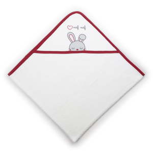 Dětská osuška ze 100% bavlny s kapucí Naf Naf Rabbit, 100 x 100 cm