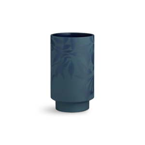Tmavě modrá kameninová váza Kähler Design Kabell, výška 19 cm