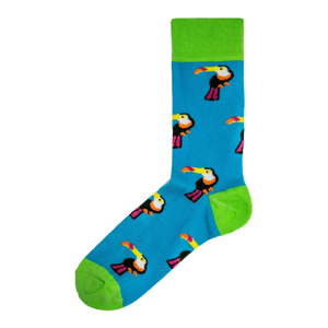 Pánské modro-zelené ponožky Funky Steps Toucans, velikost 41 - 45