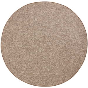 Hnědý kruhový koberec BT Carpet Wolly, ⌀ 133 cm