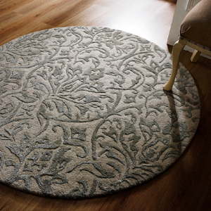 Šedý ručně tkaný koberec Flair Rugs Dorchester, ø 150 cm