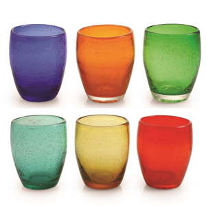 Sada 6 barevných skleniček z foukaného skla Villa d'Este Calamoresca, 280 ml