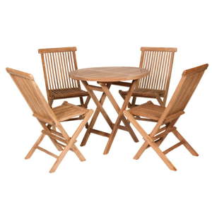 Venkovní stůl se 4 židlemi z teakového dřeva Santiago Pons Mateo