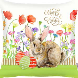 Povlak na polštář Apolena Easter Eggs With Rabbit, 43 x 43 cm