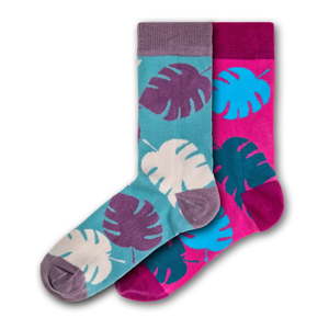 Sada 2 párů dámských ponožek Funky Steps Leaves, velikost 35 - 39