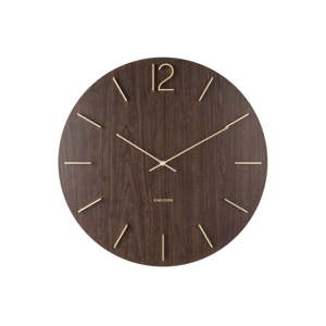 Tmavě hnědé nástěnné hodiny Karlsson Meek, ⌀ 50 cm