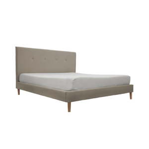 Tmavě béžová postel s přírodními nohami Vivonita Kent, 160 x 200 cm
