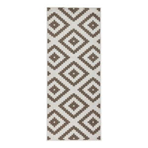 Hnědo-krémový oboustranný koberec vhodný i na ven Bougari Malta, 80 x 150 cm