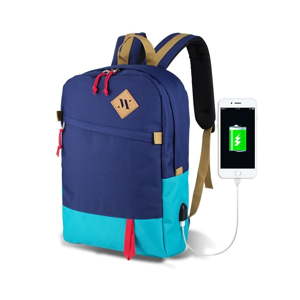 Modro-tyrkysový batoh s USB portem My Valice FREEDOM Smart Bag