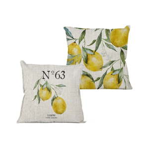Polštář Linen Couture Lemons, 45 x 45 cm