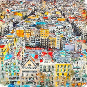 Obraz 30x30 cm Barcelona – Fedkolor