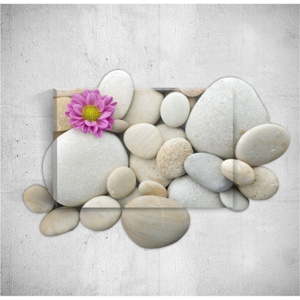 Nástěnný 3D obraz Mosticx Pebbles With Flower, 40 x 60 cm