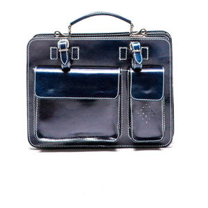 Tmavě modrá kožená kabelka Luisa Vannini Gianna