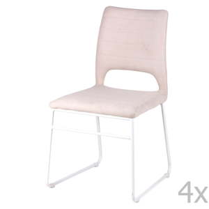 Sada 4 světle růžových jídelních židlí sømcasa Nessa