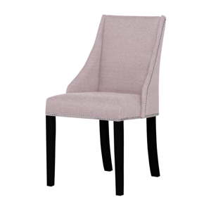 Pudrově růžová židle s černými nohami z bukového dřeva Ted Lapidus Maison Patchouli
