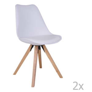 Sada 2 bílých židlí s nohami z kaučukového dřeva House Nordic Bergen