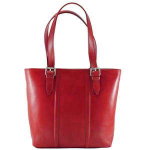 Červená kožená kabelka Chicca Borse Fiona