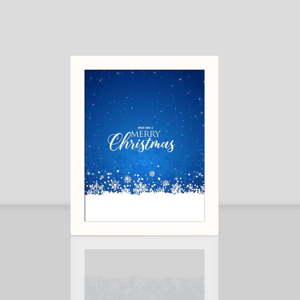 Obraz v bílém rámu Blue Merry Christmas, 23,5 x 28,5 cm