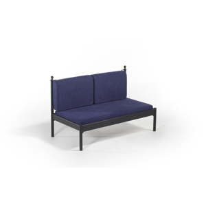 Tmavě modrá dvoumístná venkovní sedačka Mitas, 76 x 149 cm