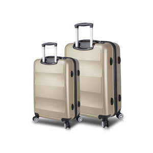 Sada 2 cestovních kufrů na kolečkách s USB porty ve zlaté barvě My Valice LASSO Large & Medium