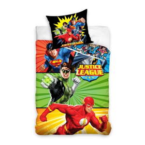 Dětské bavlněné povlečení na jednolůžko CARBOTEX Justice League Comic, 160 x 200 cm