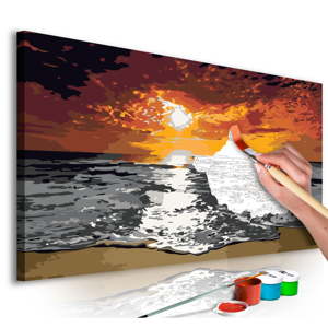 DIY set na tvorbu vlastního obrazu na plátně Artgeist Flames Sky, 80 x 40 cm