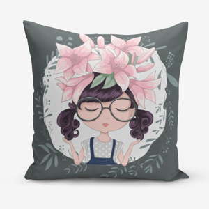 Povlak na polštář s příměsí bavlny Minimalist Cushion Covers Flower and Girl, 45 x 45 cm