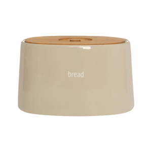 Krémový chlebník s bambusovým víkem Premier Housewares Fletcher, 7,7 l