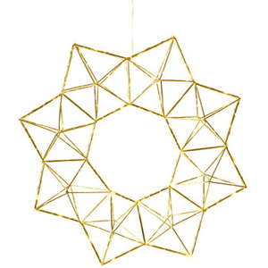 Závěsná svítící LED dekorace Best Season Polygon Brass, ⌀ 40 cm