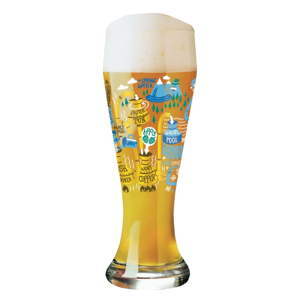 Set pivní sklenice z křišťálového skla a 5 podtácků Ritzenhoff Sascha Morawetz, 645 ml