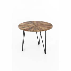 Konferenční stolek Index s železnými nohami WOOX LIVING Sun, ⌀ 60 cm